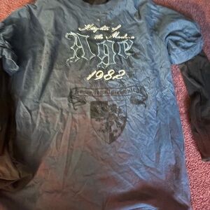 Blue Graphic Long Sleeve Shirt